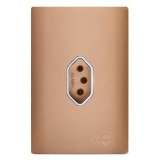 Conjunto Tomada Vertical 10A 4X2 - Novara Especiais Ouro Rose